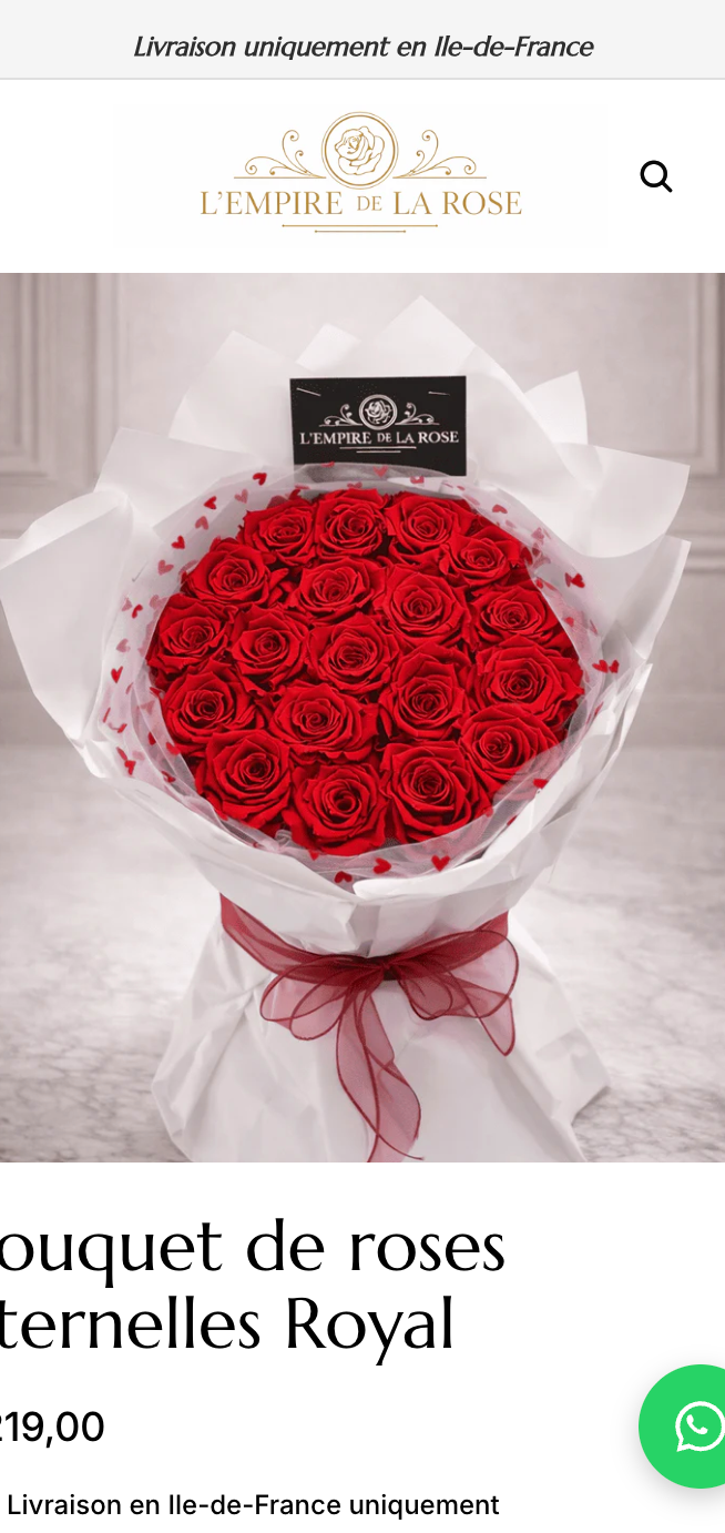 Page bouquet L'Empire De La Rose